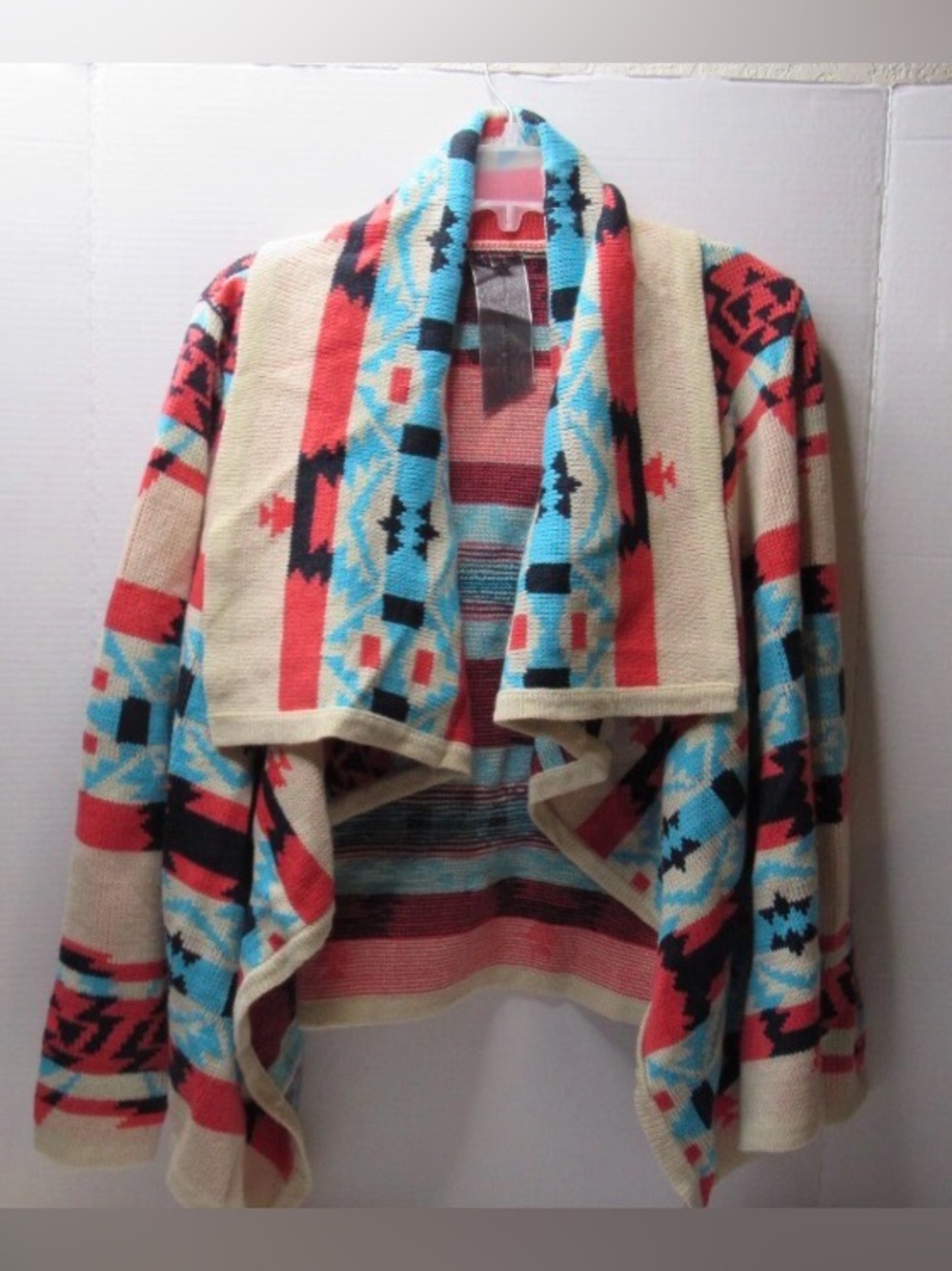 Moon Collection Women Emily Aztec Tribal Cardigan Large Long Sleeve Indian Twee